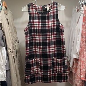 Red black and white plaid dress!